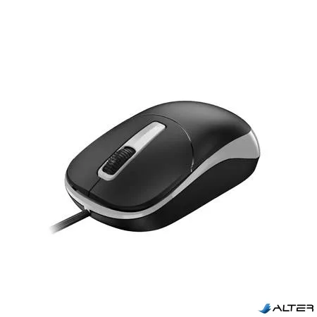 Egér, vezetékes, optikai, normál méret, USB, GENIUS "DX-123", fekete-szürke