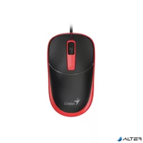   Egér, vezetékes, optikai, normál méret, USB, GENIUS 'DX-123', fekete-piros