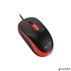 Egér, vezetékes, optikai, normál méret, USB, GENIUS "DX-123", fekete-piros