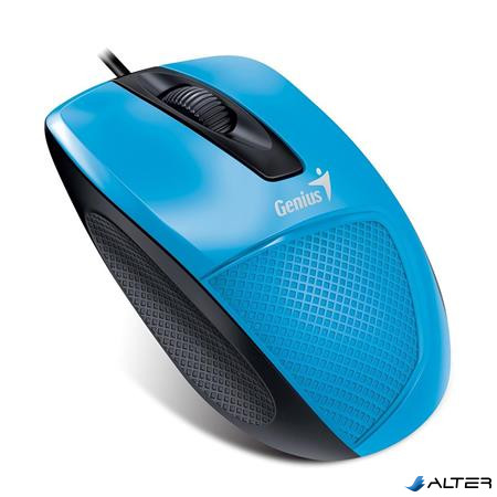 Egér, vezetékes, optikai, normál méret, USB, GENIUS "DX-150X", kék