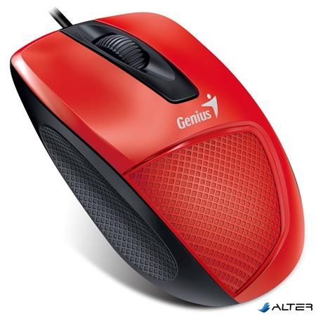 Egér, vezetékes, optikai, normál méret, USB, GENIUS "DX-150X", piros
