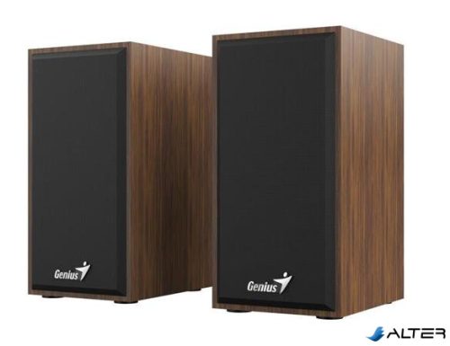Hangszóró, 2.0, 6W, USB táp, fa burkolat, GENIUS "SP-HF180", barna
