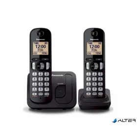   Telefon, vezeték nélküli, telefonpár, PANASONIC "KX-TGC212PDB Duo, fekete