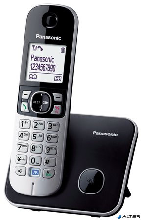 Telefon, vezeték nélküli, PANASONIC "KX-TG6811PDB", fekete