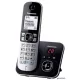 Telefon, vezeték nélküli, üzenetrögzítő, PANASONIC "KX-TG6821PDB", fekete