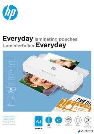 Meleglamináló fólia, 80 mikron, A3, fényes, 25 db, HP 'Everyday'