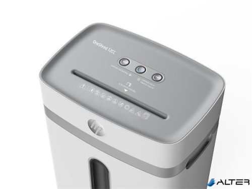 Iratmegsemmisítő, konfetti, 12 lap, HP "Oneshred 12CC", világosszürke
