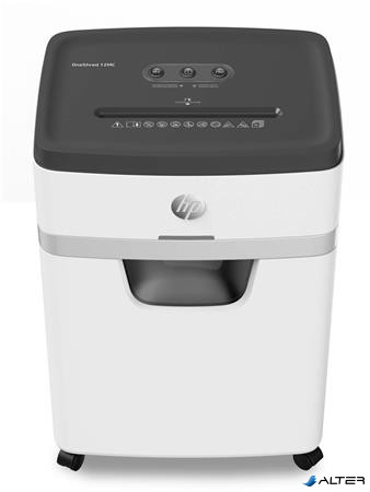 Iratmegsemmisítő, mikrokonfetti, 12 lap, HP 'Oneshred 12MC', világosszürke