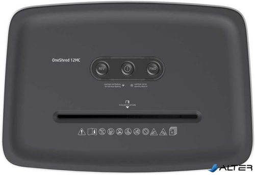 Iratmegsemmisítő, mikrokonfetti, 12 lap, HP "Oneshred 12MC", világosszürke