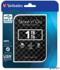 2,5' HDD (merevlemez), 1TB, USB 3.0, VERBATIM 'Store n Go', fekete