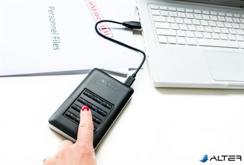 2,5' HDD (merevlemez), 1TB, USB 3.1, jelszavas titkosítás, VERBATIM 'Secure Portable', fekete