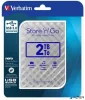 2,5" HDD (merevlemez), 2TB, USB 3.2 GEN 1, VERBATIM "Store n Go", ezüst