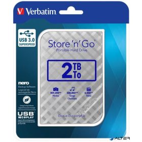   2,5' HDD (merevlemez), 2TB, USB 3.0, VERBATIM 'Store n Go', ezüst