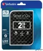 2,5" HDD (merevlemez), 2TB, USB 3.2 GEN 1, VERBATIM "Store n Go", fekete