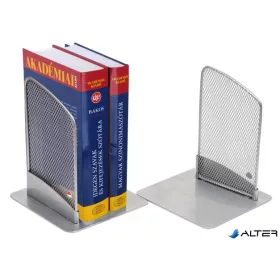 Könyvtámasz, fémhálós, 2 db, ALBA, ezüst