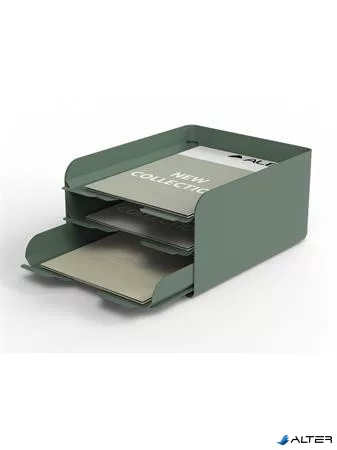 Irattálca, fém, 3 részes, ALBA, zöld