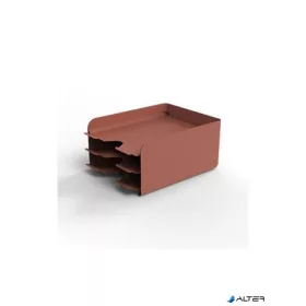 Irattálca, fém, 3 részes, ALBA, terrakotta