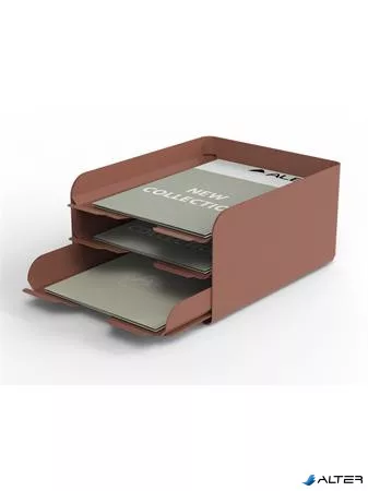 Irattálca, fém, 3 részes, ALBA, terrakotta