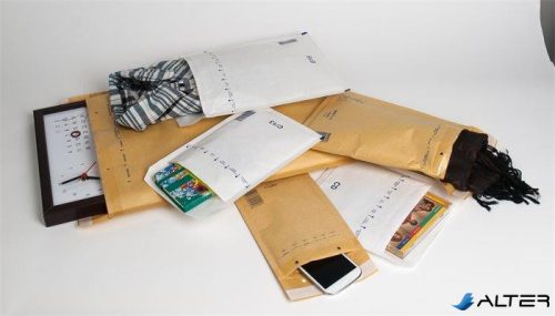 Légpárnás tasak, 140x225 mm külméret, 120x215 mm belméret, VICTORIA PAPER, 'W2', fehér