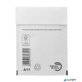   Légpárnás tasak, 125x175 mm külméret, 100x165 mm belméret, VICTORIA PAPER, "W1", fehér