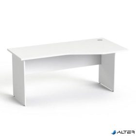   Íróasztal, íves, jobbos, laplábbal, 160x80 cm, MAYAH 'Freedom SV-23', fehér