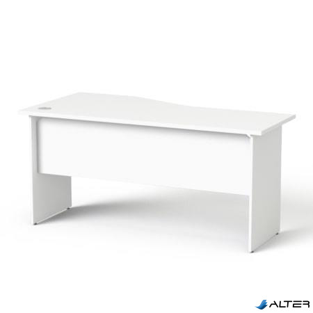 Íróasztal, íves, jobbos, laplábbal, 160x80 cm, MAYAH 'Freedom SV-23', fehér