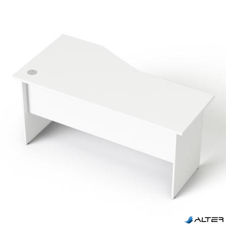 Íróasztal, íves, jobbos, laplábbal, 160x80 cm, MAYAH 'Freedom SV-23', fehér