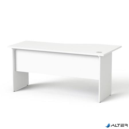 Íróasztal, íves, balos, laplábbal, 160x80 cm, MAYAH 'Freedom SV-24', fehér