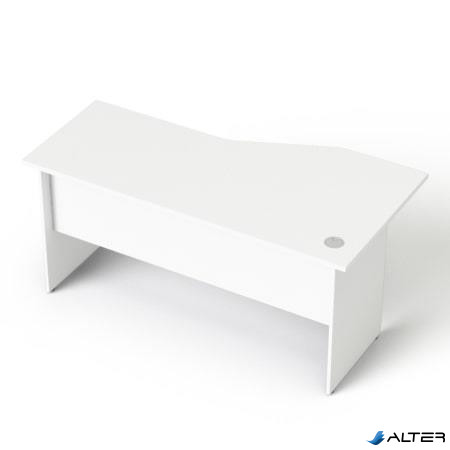 Íróasztal, íves, balos, laplábbal, 160x80 cm, MAYAH 'Freedom SV-24', fehér