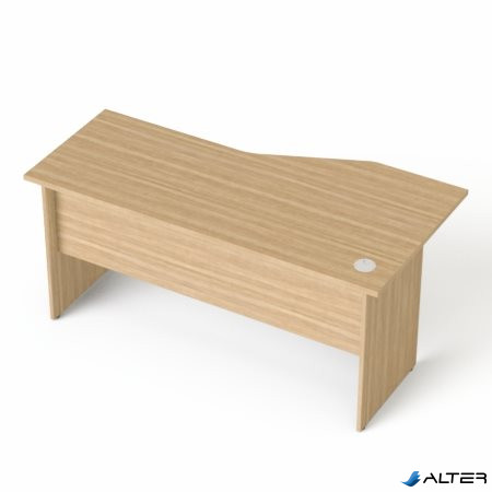 Íróasztal, íves, balos, laplábbal, 160x80 cm, MAYAH "Freedom SV-24", kőris