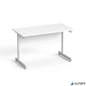   Íróasztal, szürke fémlábbal, 120x70 cm, MAYAH 'Freedom SV-25', fehér