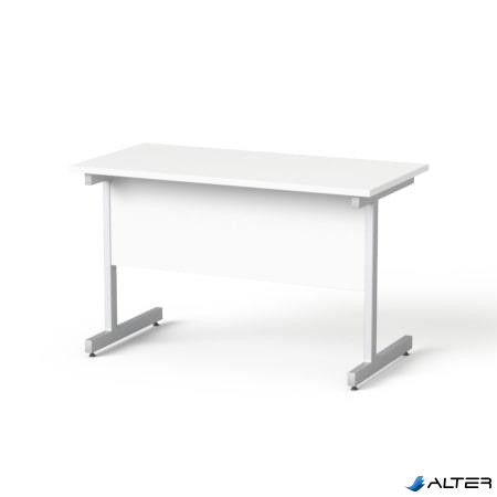 Íróasztal, szürke fémlábbal, 120x70 cm, MAYAH 'Freedom SV-25', fehér