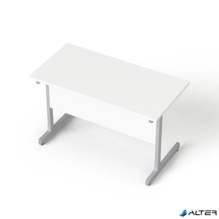 Íróasztal, szürke fémlábbal, 120x70 cm, MAYAH 'Freedom SV-25', fehér