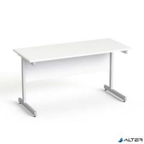   Íróasztal, szürke fémlábbal, 140x70 cm, MAYAH 'Freedom SV-26', fehér