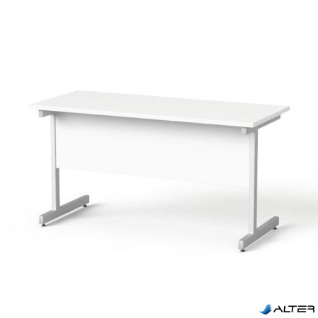 Íróasztal, szürke fémlábbal, 140x70 cm, MAYAH 'Freedom SV-26', fehér