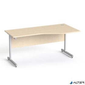   Íróasztal, íves, jobbos, szürke fémlábbal, 160x80 cm, MAYAH 'Freedom SV-29', juhar