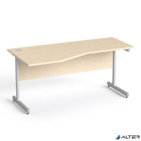   Íróasztal, íves, balos, szürke fémlábbal, 160x80 cm, MAYAH 'Freedom SV-30', juhar