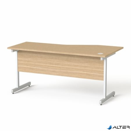 Íróasztal, íves, balos, szürke fémlábbal, 160x80 cm, MAYAH 'Freedom SV-30', kőris