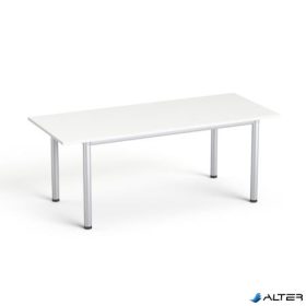   Tárgyalóasztal, szürke fémlábbal, 80x190 cm, MAYAH "Freedom SV-42" fehér