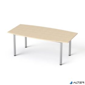   Tárgyalóasztal, íves, szürke fémlábbal, 80/95x190 cm, MAYAH "Freedom SV-43", juhar