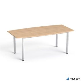   Tárgyalóasztal, íves, szürke fémlábbal, 80/95x190 cm, MAYAH "Freedom SV-43",  tölgy