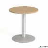 Tárgyalóasztal, kör, szürke fémlábbal, O 60 cm, MAYAH "Freedom SV-57", kőris