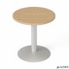 Tárgyalóasztal, kör, szürke fémlábbal, O 60 cm, MAYAH "Freedom SV-57", kőris