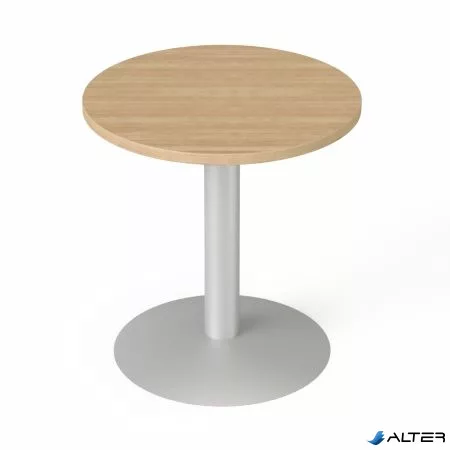 Tárgyalóasztal, kör, szürke fémlábbal, O 60 cm, MAYAH 'Freedom SV-57', kőris