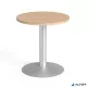 Tárgyalóasztal, kör, szürke fémlábbal, O 60 cm, MAYAH 'Freedom SV-57',  tölgy