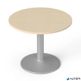   Tárgyalóasztal, kör, szürke fémlábbal, O 90 cm, MAYAH 'Freedom SV-58', juhar
