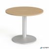 Tárgyalóasztal, kör, szürke fémlábbal, O 90 cm, MAYAH "Freedom SV-58", kőris