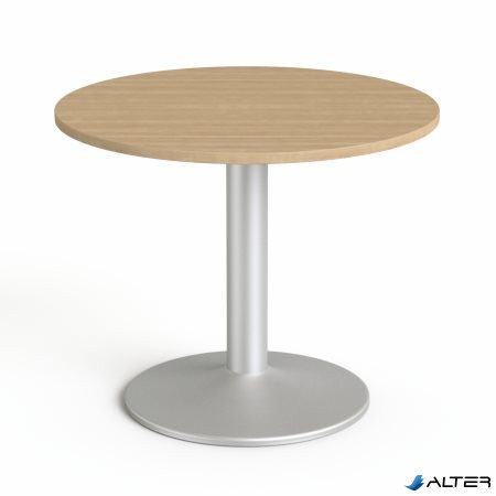 Tárgyalóasztal, kör, szürke fémlábbal, O 90 cm, MAYAH "Freedom SV-58", kőris