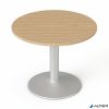 Tárgyalóasztal, kör, szürke fémlábbal, O 90 cm, MAYAH "Freedom SV-58", kőris