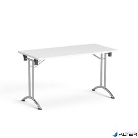   Összecsukható tárgyalóasztal, behajtható fémlábakkal, 130x65 cm, MAYAH 'Freedom SV-93', fehér